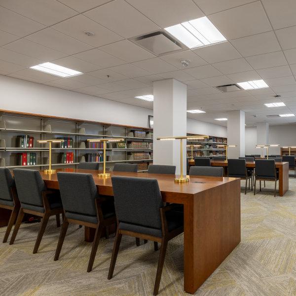 A library at Downtown JU College of Law